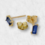 Zarcillos (4 x 2 mm) Piedras Preciosas en Baguette (Post) - Oro Amarillo 18Kts - Image 3