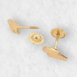 Zarcillos (3 x 8 mm) Rayo (Screwback/Abridores) - Oro Amarillo 14Kts