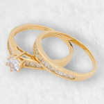Anillo Compromiso c/ Zircon Central & Aro Zircones Pave - Oro Amarillo 14Kts - Image 4