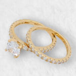 Anillo Compromiso c/ Zircon Central & Aro Zircones Pave - Oro Amarillo 14Kts - Image 6