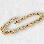 Brazalete (20.5 cm) Tejido Mariner Puff (8 mm)  - Oro Amarillo 14Kts