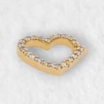 Broche Clip (14 x 13 mm) Corazon c/ Diamantes - Oro Amarillo 14Kts