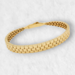 Pulsera (6 x 5 cm) Tejido Acanalado Rigido - Oro Amarillo 18Kts