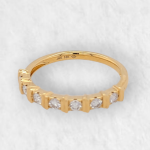 Anillo Cintillo c/ 7 Diamantes - Oro Amarillo 18Kts