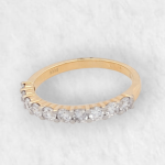 Anillo Cintillo c/ 10 Diamantes - Oro Amarillo 14Kts