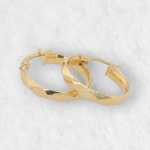 Argollas (25 mm) Tubo Cuadrado (3 mm) - Oro Amarillo 18Kts - Image 3
