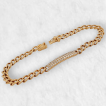 Brazalete (17.5 cm) Esclava c/ Diamantes Pave - Oro Amarillo 18Kts