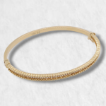 Pulsera (3.6 mm) c/ Zircones & Bordes Mini Esferas - Oro Amarillo 18Kts