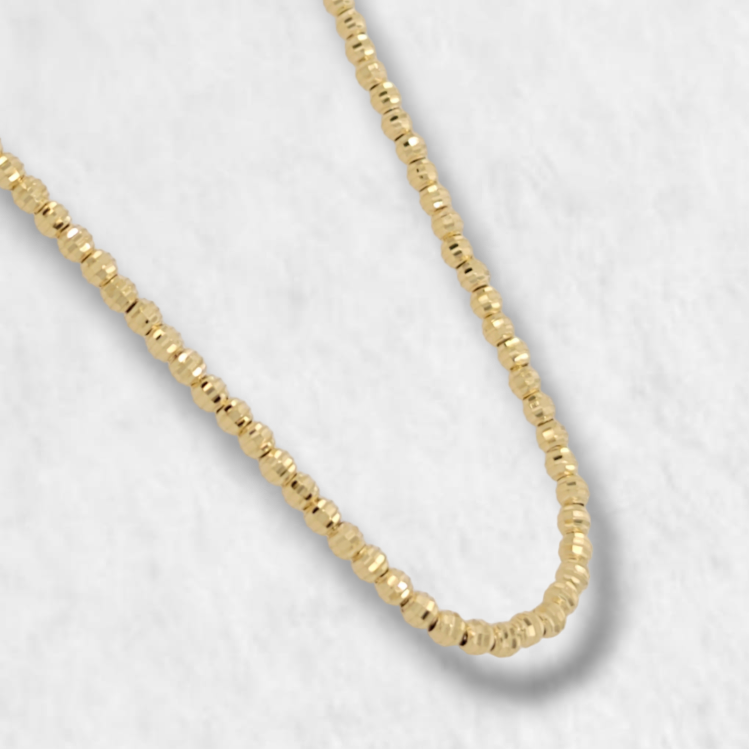 PhotoRoom-20230619_163302-e1687295707815 Cadena (40 cm) Esferas Diamantadas (2.5 mm) - Oro Amarillo 18Kts - Image 1