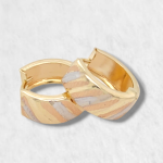 Huggies (14 mm) Lineas Diagonales (4 mm) - Oro Amarillo 18Kts - Image 2