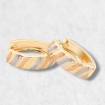 Huggies (14 mm) Lineas Diagonales (4 mm) - Oro Amarillo 18Kts - Image 4