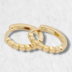 Huggies (14 mm) Lineas Diagonales (4 mm) - Oro Amarillo 18Kts - Image 6