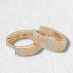 Huggies (14 mm) Lineas Diagonales (4 mm) - Oro Amarillo 18Kts - Image 7