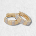 Huggies (14 mm) Lineas Diagonales (4 mm) - Oro Amarillo 18Kts - Image 12