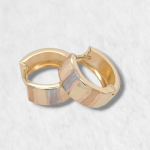 Huggies (14 mm) Lineas Diagonales (4 mm) - Oro Amarillo 18Kts - Image 14