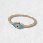 Anillo Ojo Turco Ovalado c/ Esmalte - Oro Amarillo 18Kts