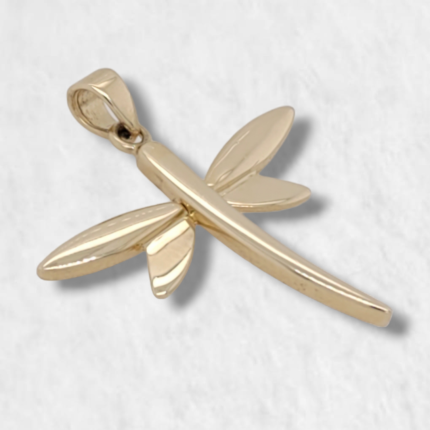 Dije (24 x 21 mm) Libelula Lisa - Oro Amarillo 14Kts