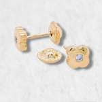 Zarcillos (4.3 mm) Disco c/ Zircon (Screwback/Abridores) - Oro Amarillo 18Kts - Image 44