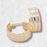 Argollas (19 mm) Doble Tubo Rectangular - Oro Dos Tonos 14Kts - Image 26