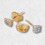 Zarcillos (4 x 4 mm) Diamante (Post) - Oro Amarillo 18Kts