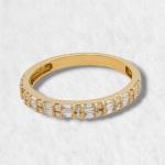 Anillo Cintillo (Churumbela) c/ Diamantes - Oro Amarillo 18Kts