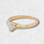 Anillo Compromiso Corazon Diamante - Oro Amarillo 18Kts