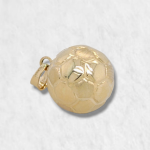 Dije (12 mm) Balon Soccer Liso/Satinado - Oro Amarillo 14Kts