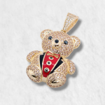 Dije (20 x 25 mm) Oso c/ Zircones Pave & Traje - Oro Amarillo 14Kts