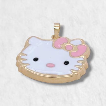 Dije (18 x 15 mm) Hello Kitty c/ Esmalte - Oro Amarillo 14Kts