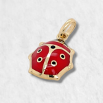 Dije (13 x 14 mm) Lady Bug c/ Esmalte - Oro Amarillo 14Kts