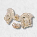 Zarcillos (12 x 11 mm) Rostro Medusa (Post) - Oro Amarillo 14Kts