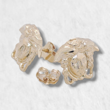 Zarcillos (12 x 11 mm) Rostro Medusa (Post) - Oro Amarillo 14Kts