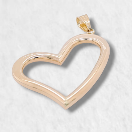 Dije Silueta Corazon Puff - Oro Amarillo 14Kts