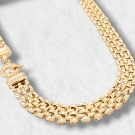 Cadena Tejido Pantera - Oro Amarillo 14Kts