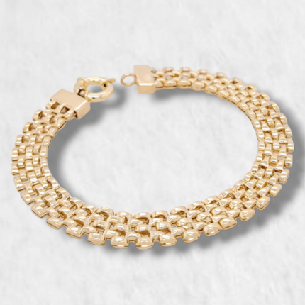 Brazalete Tejido Pantera - Oro Amarillo 14Kts