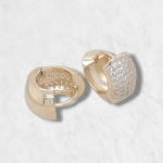 Huggies Media Cana Reversibles c/ Zircones Pave - Oro Amarillo 14Kts