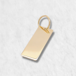 Dije Placa (8 x 23 mm) Rectangular Para Grabar - Oro Amarillo 14 Kts