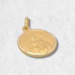 Medalla Escapulario Redondo (17 mm) Virgen de Coromoto/Divino Niño - Oro Amarillo 18Kts