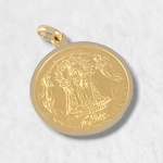 Medalla Redonda Virgen Caridad del Cobre (20 mm) - Oro Amarillo 18Kts