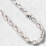 Cadena (50 cm) Tejido Santos (4 x 6 mm) - Oro Blanco 18Kts