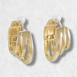 Zarcillos Huggies (12 mm) c/ Lineas en Degrade - Oro Amarillo 14Kts