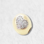 Dije Para Pulsera Esfera c/ Corazones de Zircones (⌀ 7.5 mm) - Oro Amarillo 14Kts