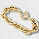 Brazalete Eslabones Ovalados (13 mm) - Oro Amarillo 14Kts