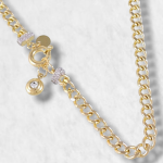 Cadena (38 + 1 Cm) US LINK Light c/ Zircones (5 mm) - Oro Amarillo 14 Kts