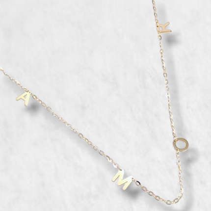 Cadena (40 + 5 cm) con Letras A M O R - Oro Amarillo 14 Kts