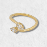 Anillo Compromiso c/ Esmeralda & Halo Diamantes - Oro Amarillo 18Kts - Image 8