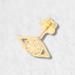 Zarcillo (4.5 x 8 mm) unitario Ojo c/ Zircones - Oro Amarillo 14Kts