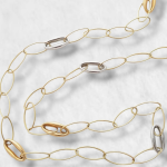 Collar Fino de Eslabones Ovalados - Oro Tres Tonos 14 Kts