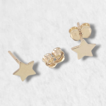 Zarcillos Post Tres Estrellas (19x11mm) Planas - Oro Amarillo 18Kts - Image 7