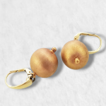 Zarcillos con Graffiato en Esfera Grande - Oro Rosado 14 Kts